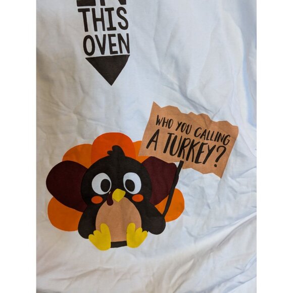 Maternity Raglan Tee "Theres A Turkey In This Oven" Size S - Picture 3 of 4